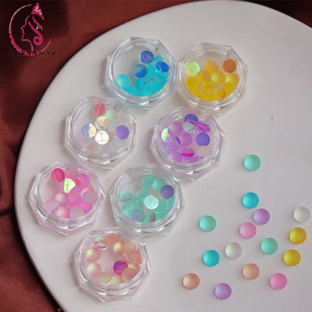 [Hàng mới về] Phụ kiện trang trí móng tay nghệ thuật bằng nhựa resin hình tròn mắt mèo 3D