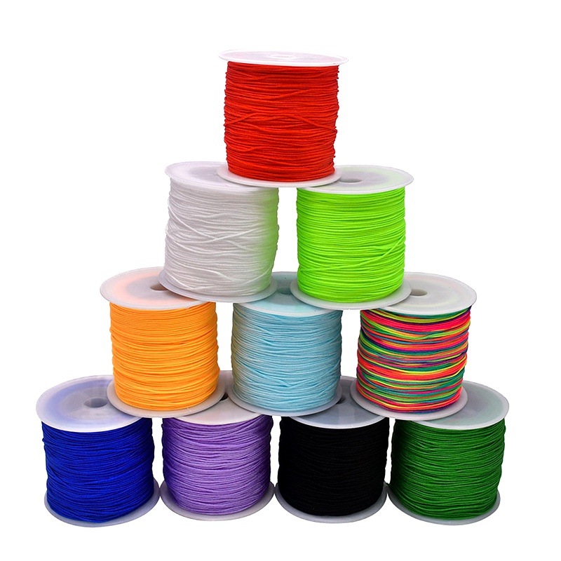 Cuộn Dây Nylon 0.8mm Dài 50 Yards Màu Sắc Đa Dạng Bộ 72 Cuộn Chỉ Làm Vòng Tay DIY