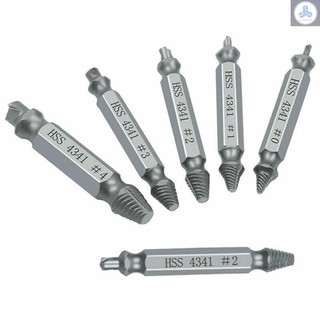 6Pcs Broken Screw Extractors Set Stripped Damaged Screw Remover Tool