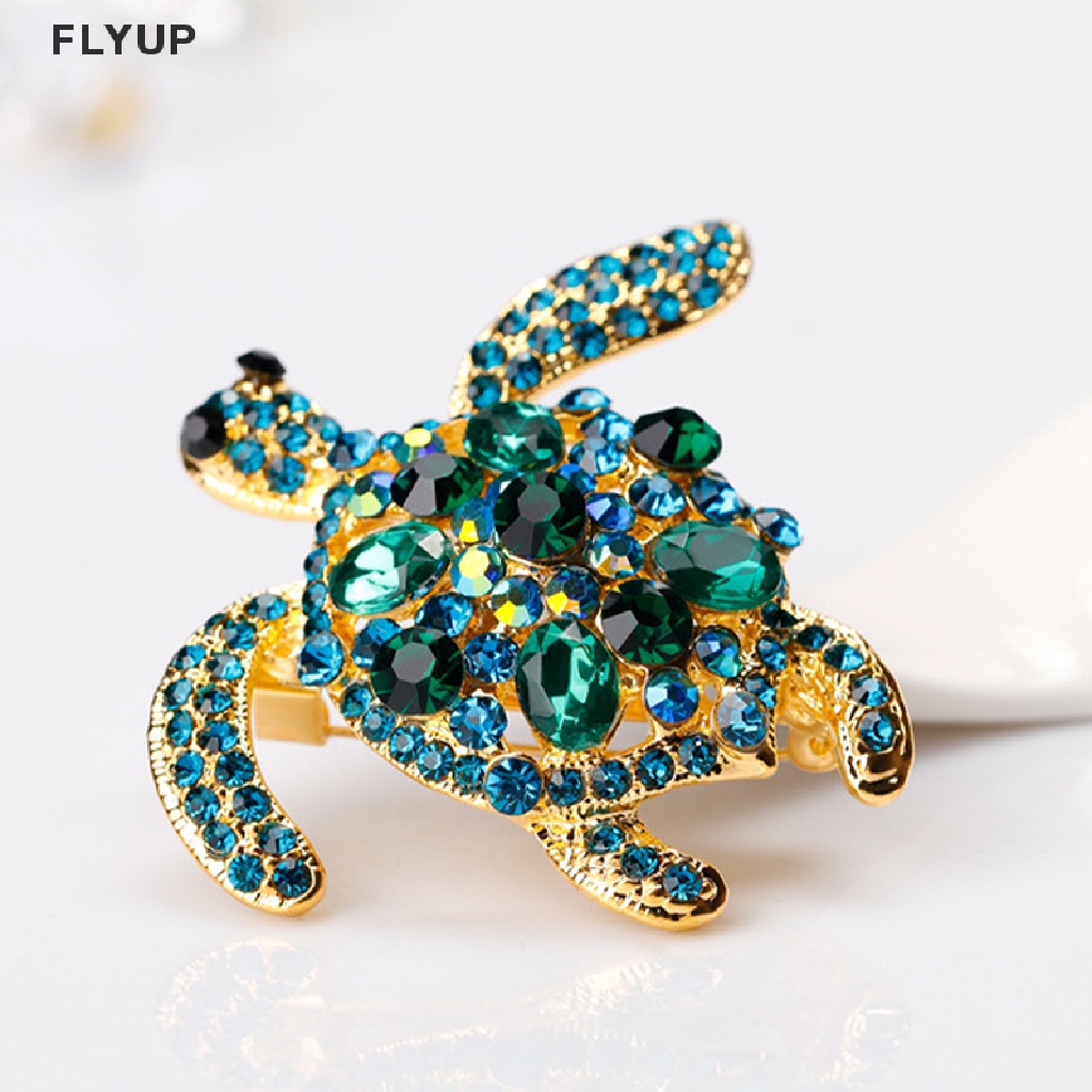 Ghim Cài Áo Hình Rùa Biển Đính Đá Xanh Lá Thanh Lịch Thời Trang Cho Nữ