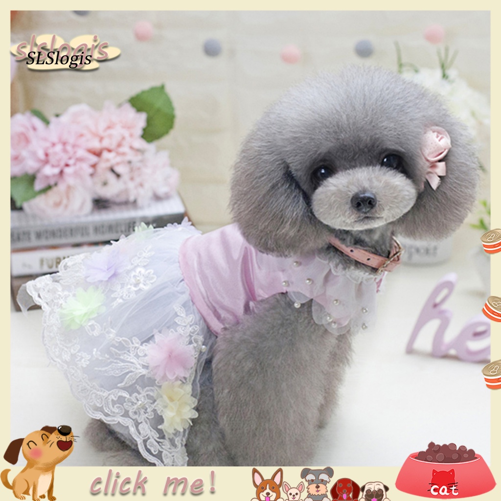 Áo Lông Xù Cổ Phối Ren Màu Hồng / Tím Dễ Thương Dành Cho Thú Cưng