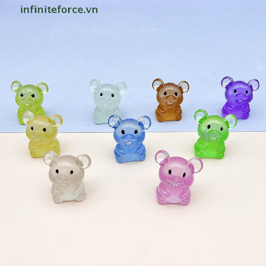 Set 2 Chuột Hoàng Đạo Mini Dạ Quang Phát Sáng Trong Bóng Tối Trang Trí Nhà Búp Bê