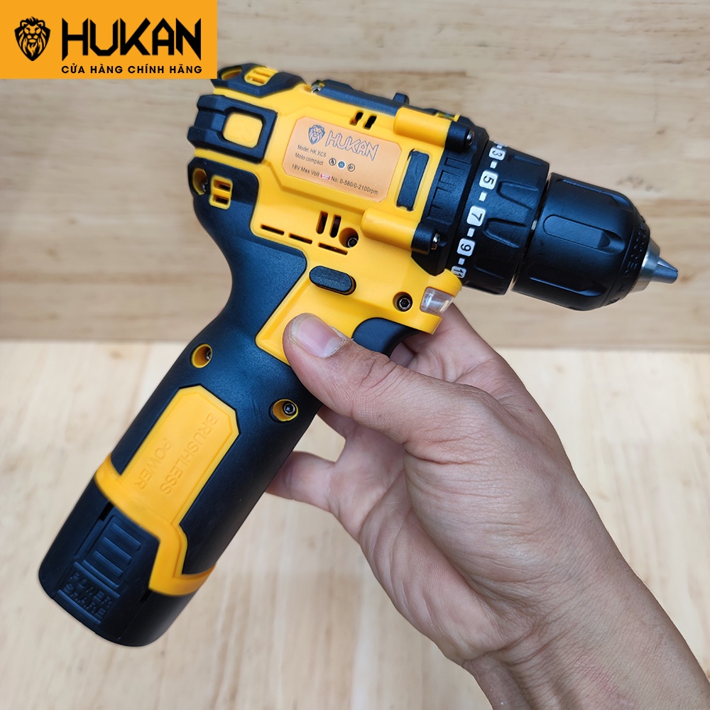 Máy khoan pin HUKAN 18V 4 cell Model HK-XC5 không chổi than vua máy móc