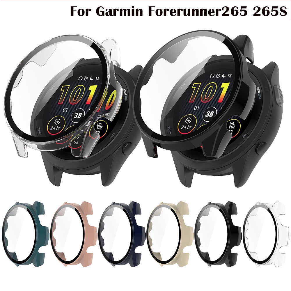 Ốp Bảo Vệ Toàn Diện + Kính Cường Lực Dành Cho Garmin Forerunner 265 Forerunner 265S