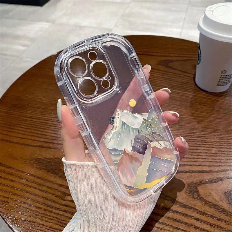 ✅Ốp Điện Thoại Mềm Trong Suốt Chống Sốc Hình Ngọn Núi Cho Apple Iphone 12iphone14 7 xr / 8p / promax13 11xs MJ7G