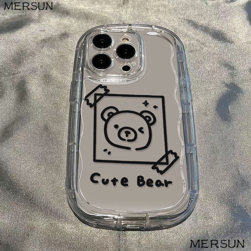 ✅Ốp Điện Thoại Vuông Mềm Trong Suốt Chống Sốc In Hình Đầu Gấu 0DHH Cho Iphone 7 8ppromax 12 xrxs 1311 14