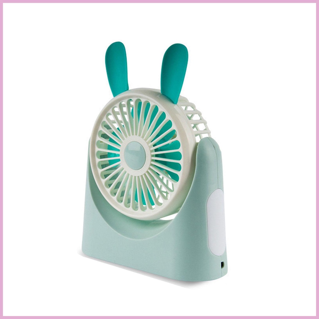 Quạt Mini Để Bàn 3 Bánh Răng Sạc USB Yên Tĩnh Họa Tiết Hoạt Hình Dễ Thương Cho Học Sinh