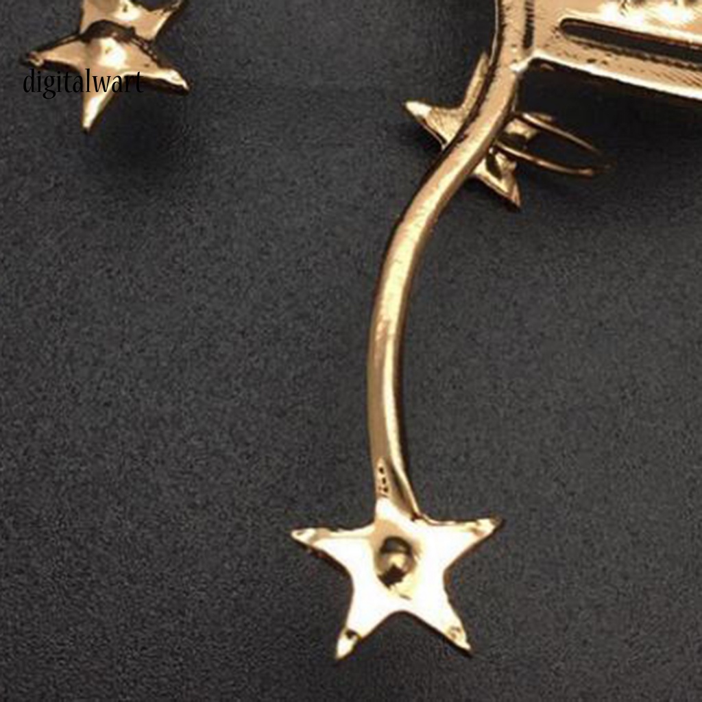 Kỹ Thuật Số| 1 Khuyên Kẹp Vành Tai Không Xỏ Lỗ Hình Học Đính Pha Lê Lấp Lánh Thời Trang Dự Tiệc Cho Nữ