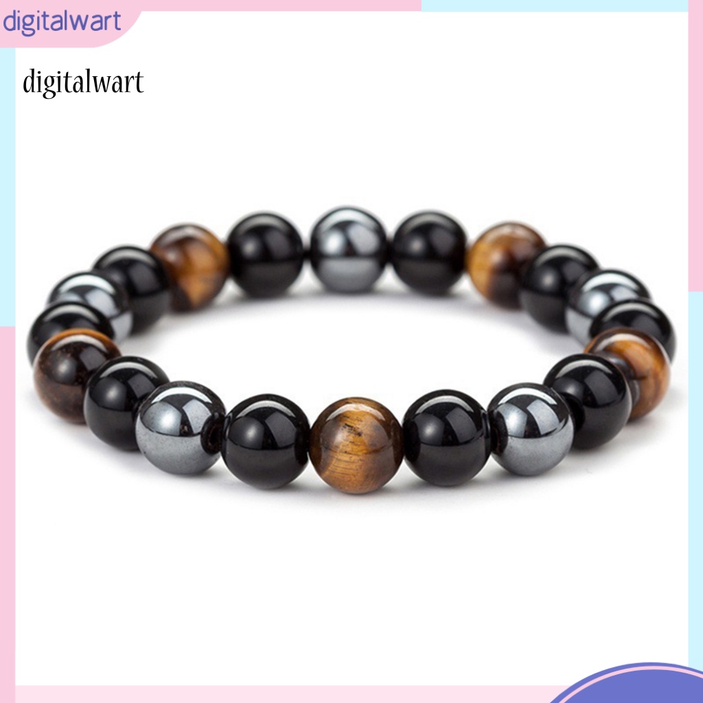 Kỹ Thuật Số| Vòng Tay Chuỗi Hạt Đá Mắt Hổ Màu Đen Unisex
