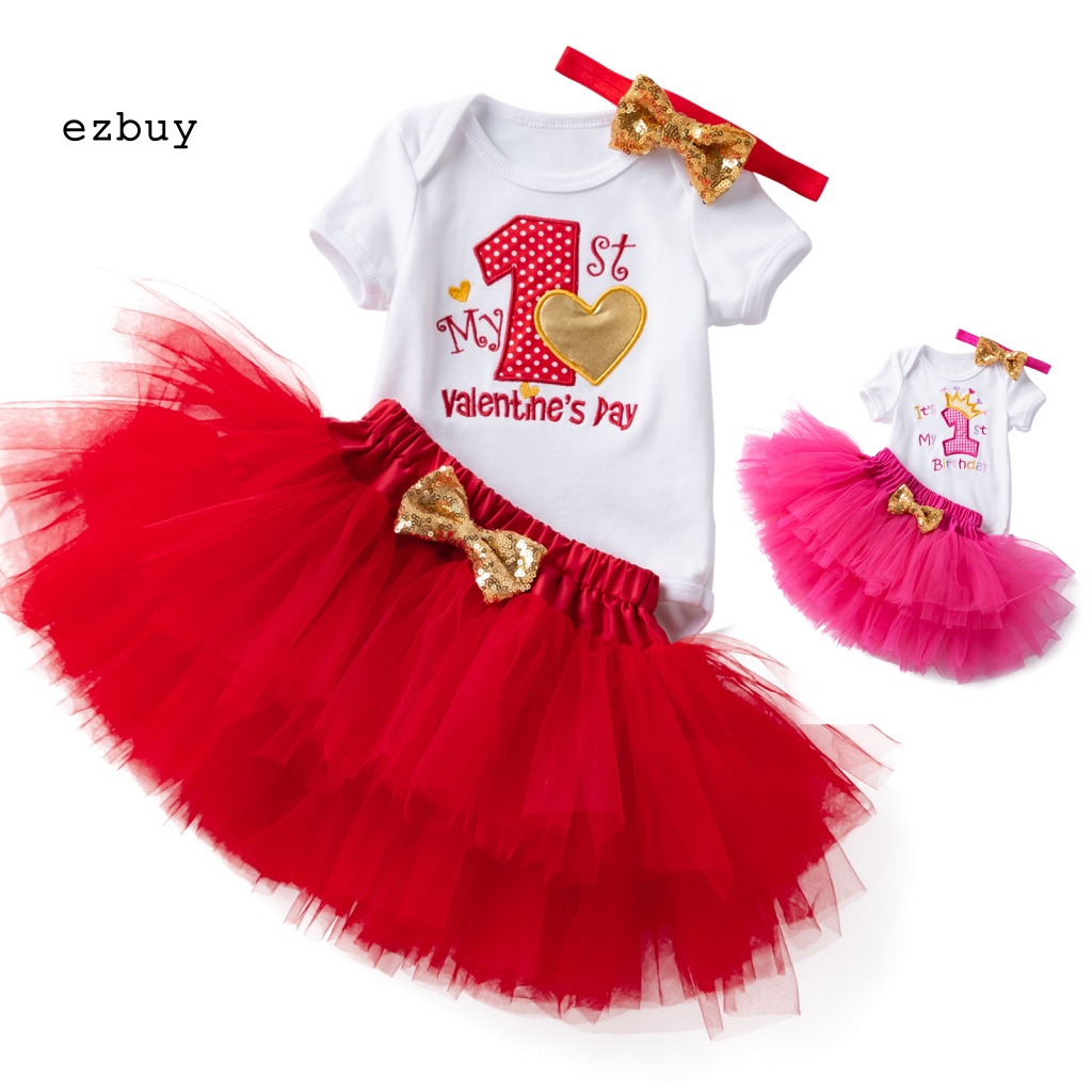 Bộ 3 Món Áo Liền Quần + Chân Váy + Băng Đô Mềm Mại Thời Trang Cho Bé Gái