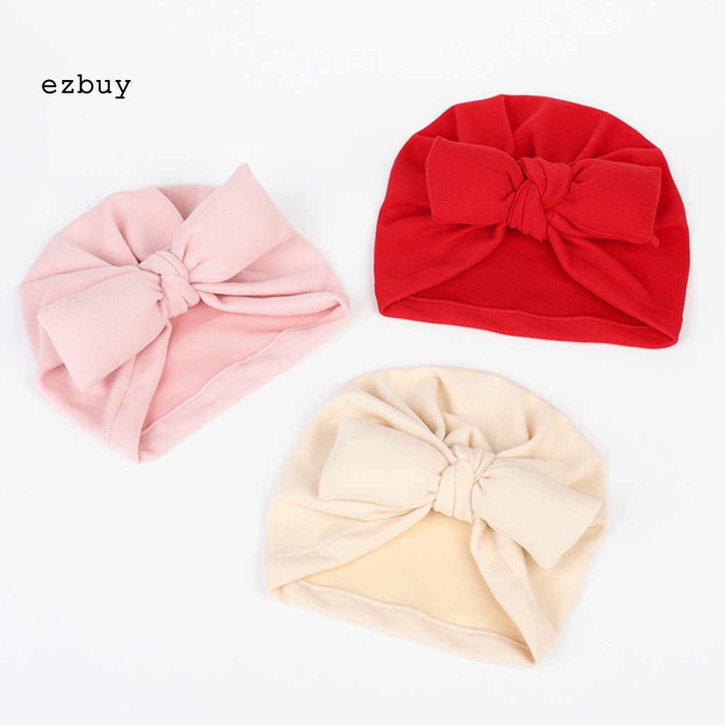 [EY] Mũ Beanie Vải Công Sở Tinh Tế Chống Dầu Thiết Kế Nơ Mặc Hàng Ngày Cho Bé Sơ Sinh