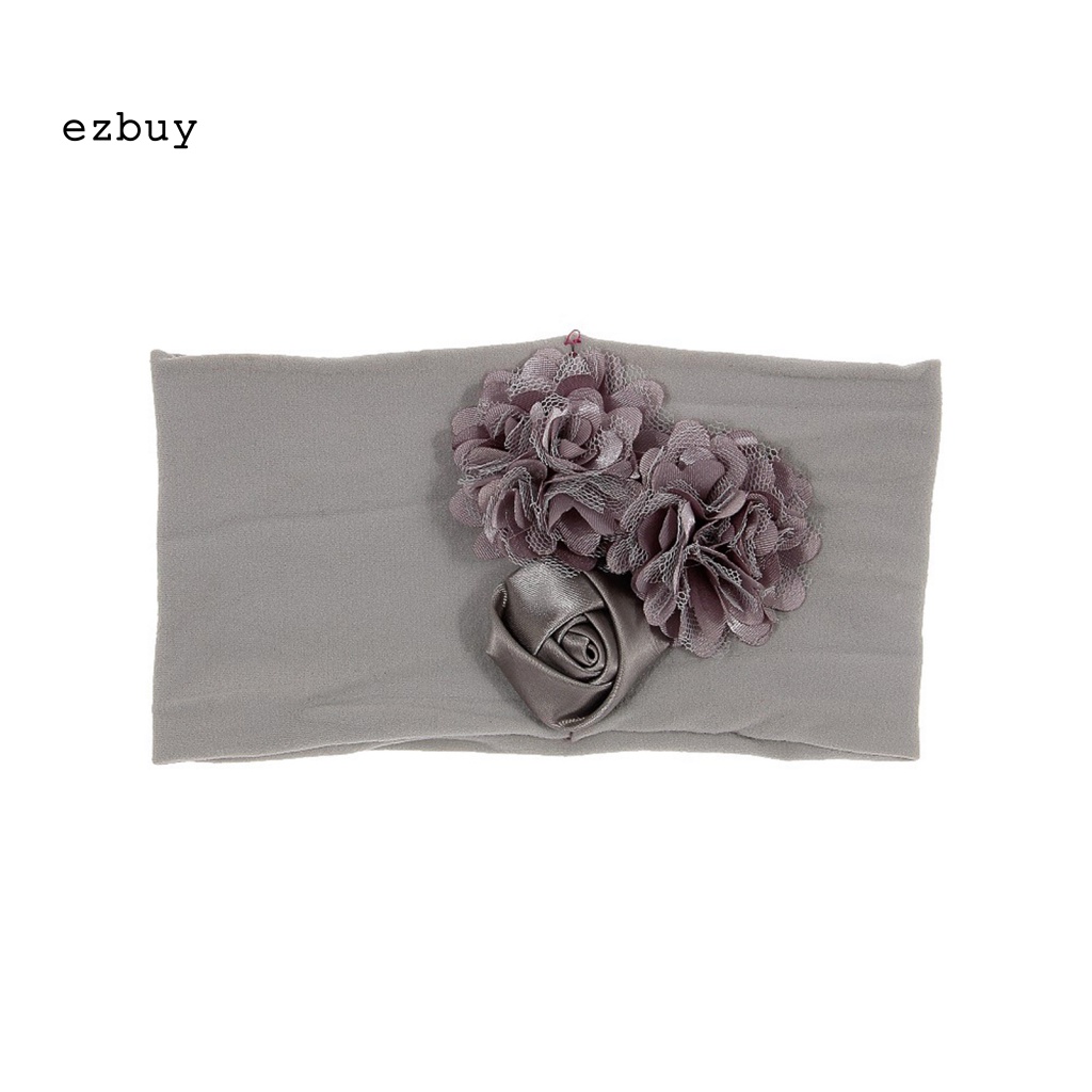 Băng Đô Hoa Hồng Vải Bản Rộng Co Giãn Trang Trí Dành Cho Bé Gái