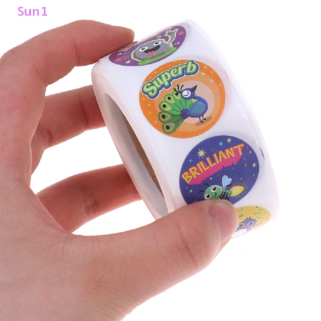 Cuộn 500 Miếng Dán Phần Thưởng Động Lực Chống Nắng Sun1 > 500PCs / Roll Cho Học Sinh
