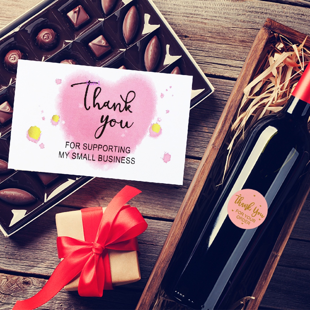 Set 1250 Miếng Dán Họa Tiết Chữ Thank You Độc Đáo Dùng Trang Trí