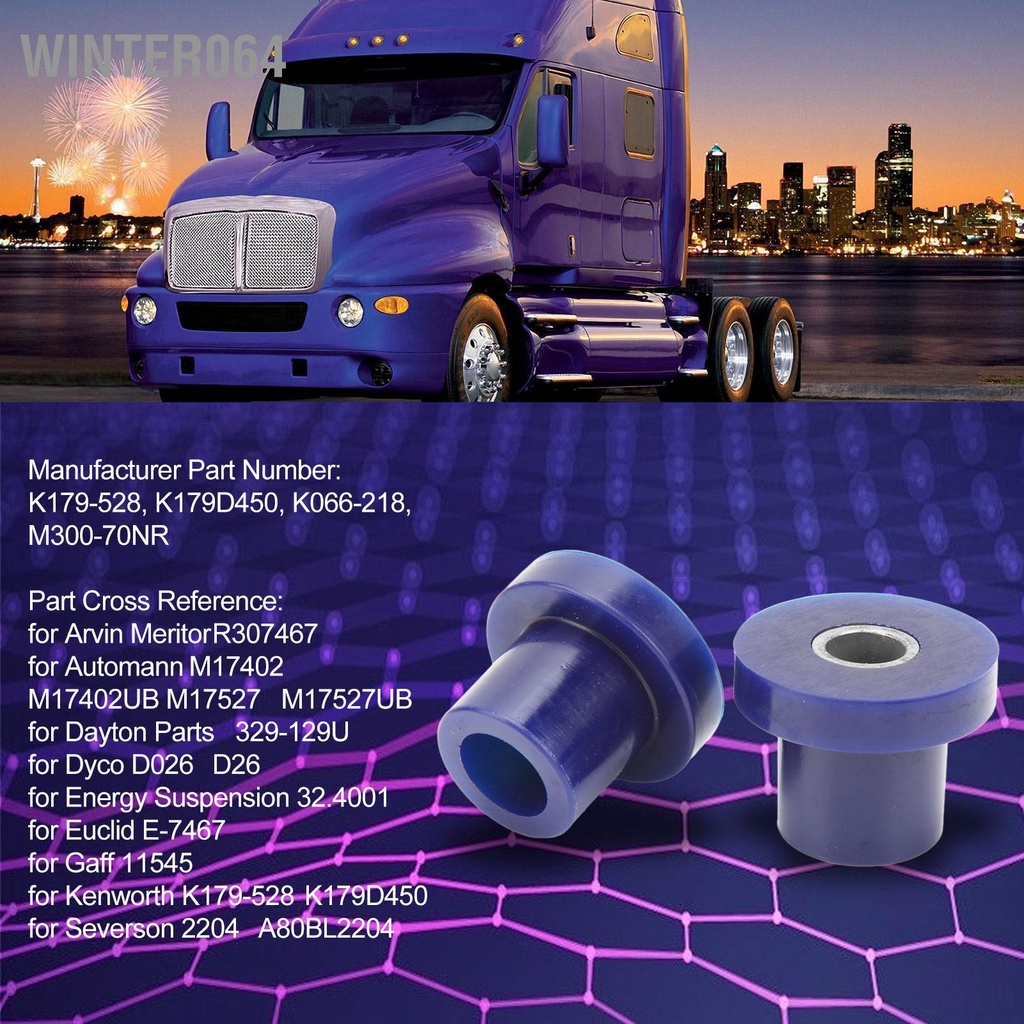 Winter064 2 Chiếc Hood Bản Lề Bushing K179D450 Thay Thế Cho Máy Bộ Đàm Kenworth T2000 T600A T800 W900 T400 T440 T450 T470