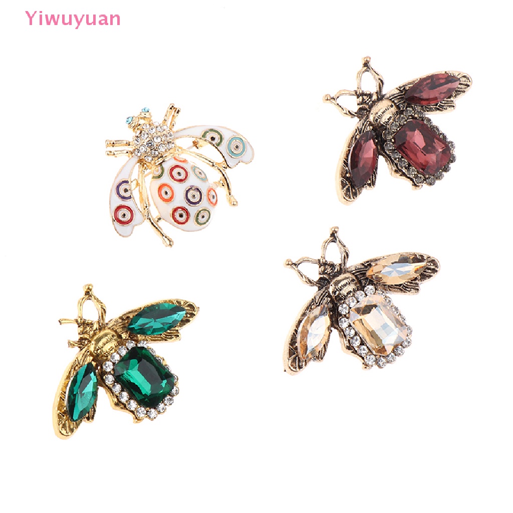 Ghim Cài Áo Hình Chú Ong Đính Đá Pha Lê Phong Cách Vintage Mới