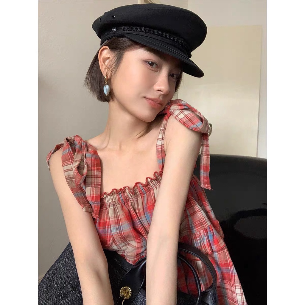 Áo Sơ Mi Nữ Dáng Rộng Kẻ Sọc Caro Phong Cách Hàn Quốc Cổ Điển Mùa Hè Mới