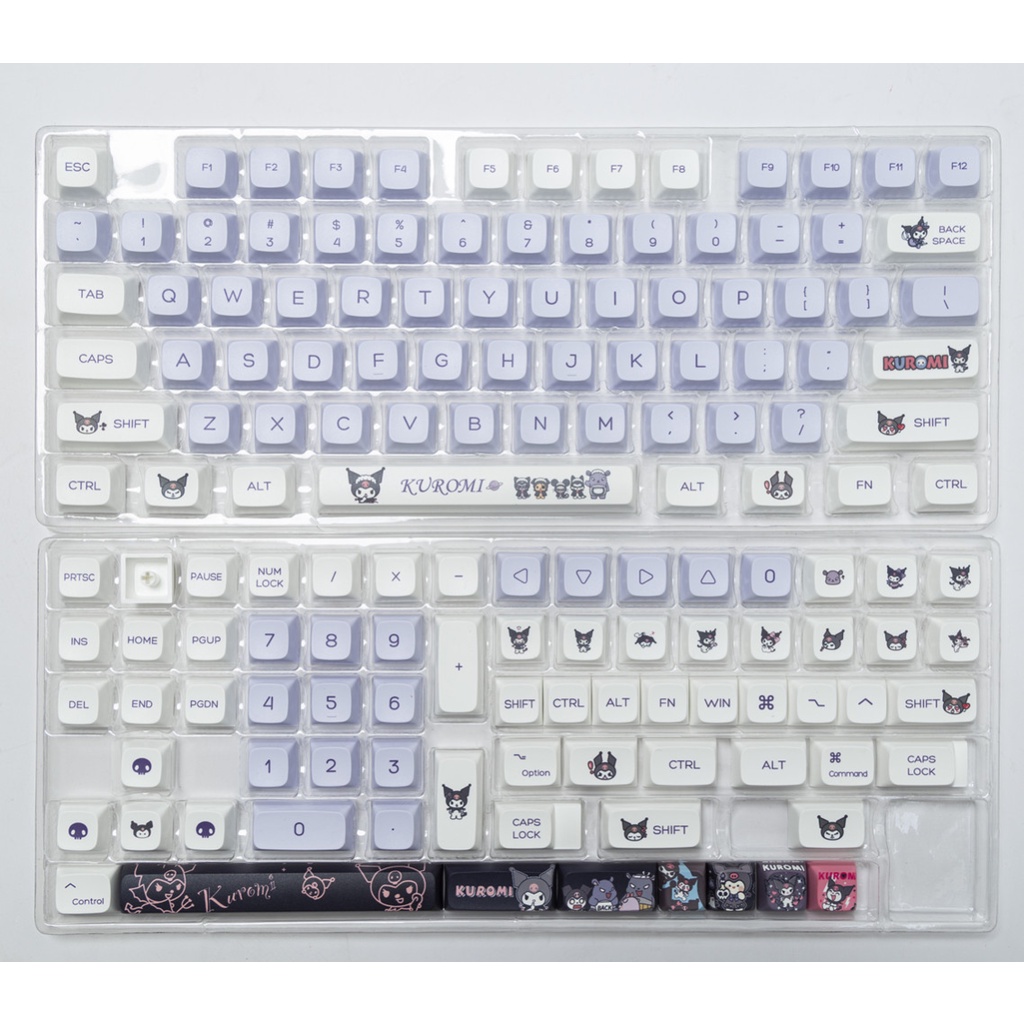 146 Phím Kuromi Keycaps XDA Profile Anime Dễ Thương PBT Dye Sub Bàn Phím Cơ Keycap