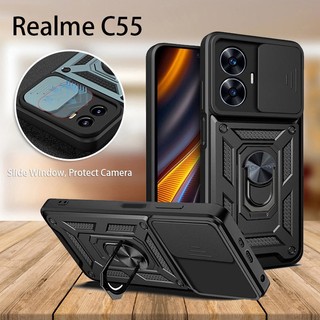 Ốp Điện Thoại Cho Realme 14 14T 14Pro 14Pro + C55 C65 C71 C75 C75X Note60 Note60X Pro Plus 4G 5G 2025 Armor Vỏ Chống Sốc Vòng Đứng Giá Đỡ Ống Kính Vỏ Bảo Vệ Camera