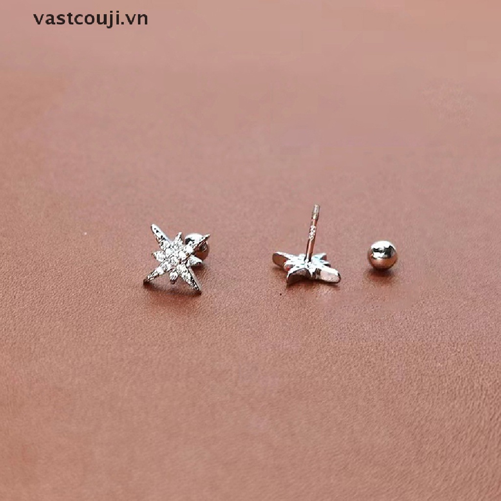 1 Đôi Bông Tai Đính Đá Zircon Thời Trang Cho Nữ