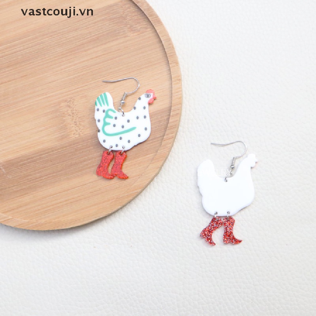 Khuyên Tai Mặt Gà Lastji Dễ Thương Cá Tính Cho Nữ