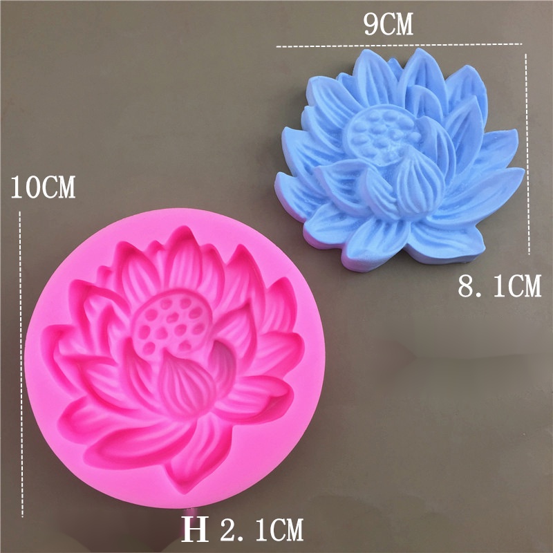 Khuôn Làm Bánh / Xà Phòng / Nến Hình Hoa Sen 3D Bằng Silicone DIY