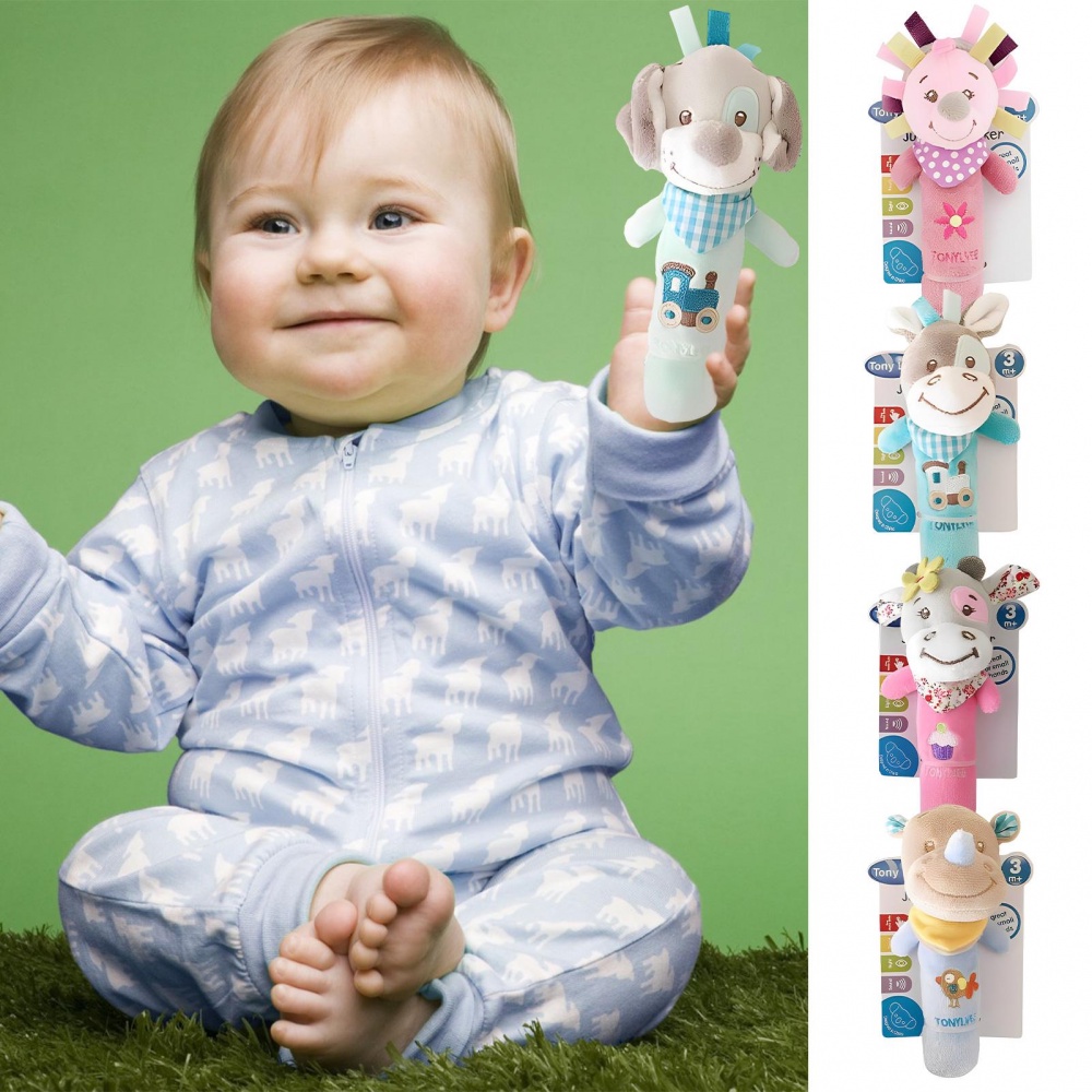 Đồ Chơi Nhồi Bông Cầm Tay Mềm Mại Thoải Mái Hình Động Vật Dễ Thương Cho Bé