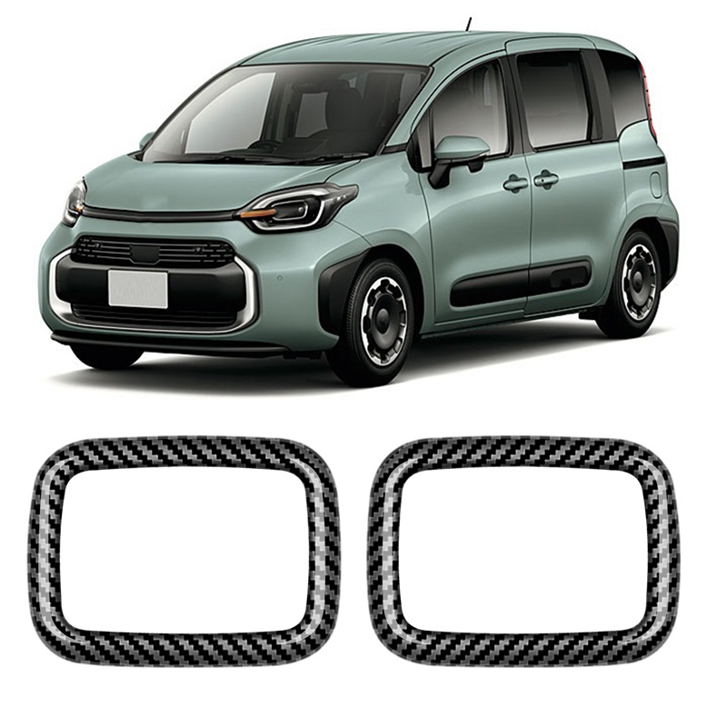 1 Cặp Miếng Dán Viền Loa Âm Thanh Trên Nóc Xe Hơi Bằng Sợi Carbon Cho Toyota Sienta 2022 2023 RHD