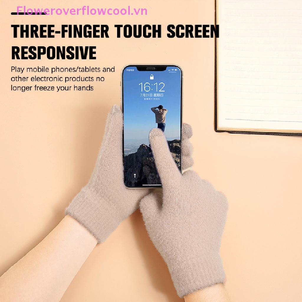 1 Đôi Găng Tay Giữ Ấm Mùa Đông Có Thể Dùng Màn Hình Cảm Ứng Dễ Thương Dành Cho Nữ