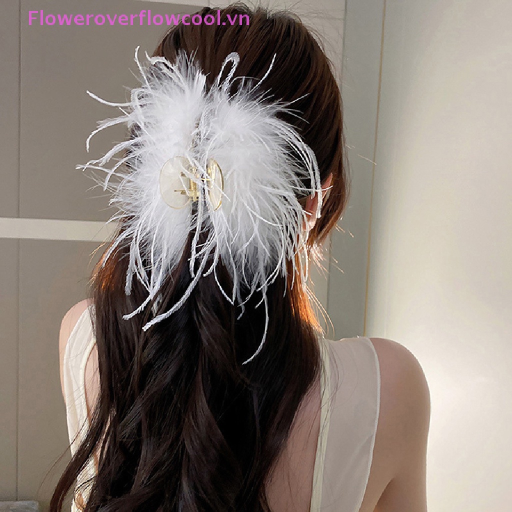 Kẹp Tóc Hình Lông Đà Điểu Dễ Thương Cho Nữ