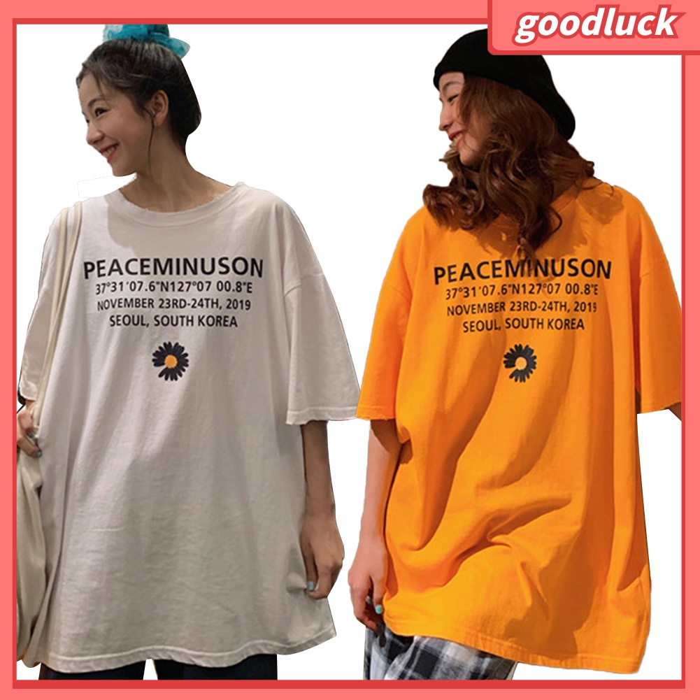 Áo Thun Ngắn Tay Cổ Tròn In Chữ Marguerite Thời Trang Nữ