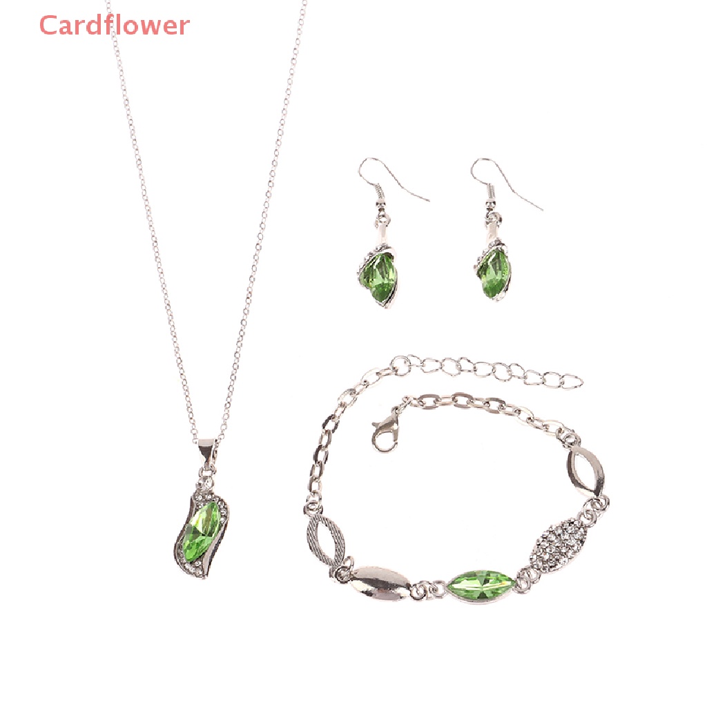 Bộ Trang Sức Màu Bạc / Vàng Đính Pha Lê Sang Trọng Cho Nữ