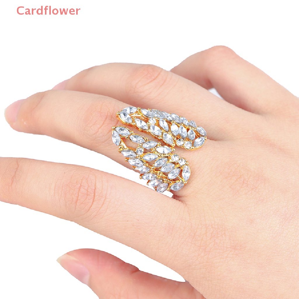 Nhẫn Hở Hình Lông Vũ Có Thể Điều Chỉnh Kích Cỡ Thời Trang < Cardflower > Mới