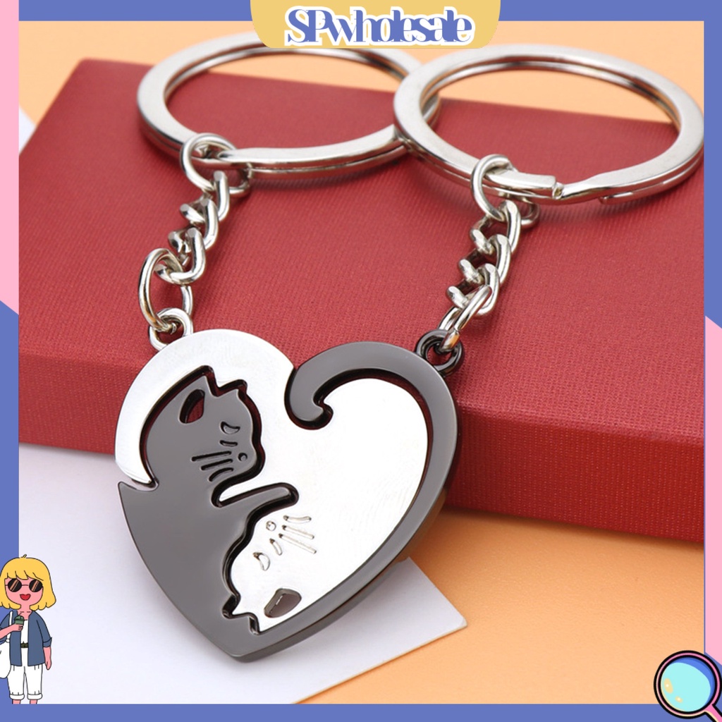 <SPwholesale> 2 Móc Khóa Hình Trái Tim Âm Dương Đa Năng