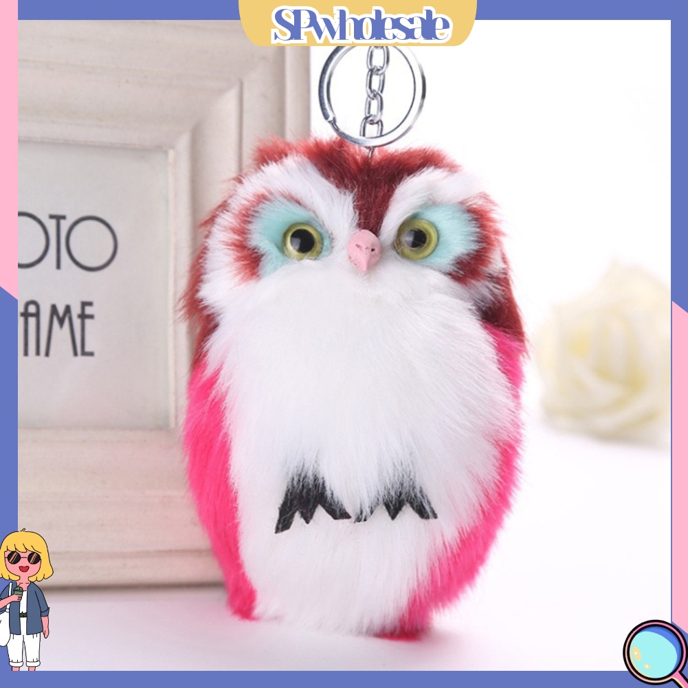 <SPwholesale> Móc Khóa Hình Cú Đính Lông Nhân Tạo Dễ Thương
