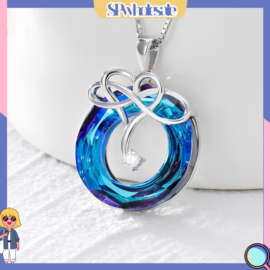 &lt;SPwholesale&gt; Vòng cổ Mặt Tròn Đính Đá Lấp Lánh