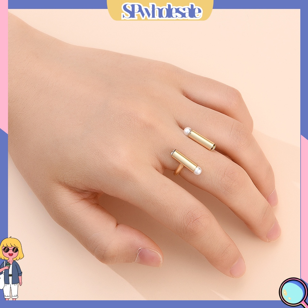 <SPwholesale> Nhẫn Hở Đính Ngọc Trai Nhân Tạo Thời Trang Dành Cho Nữ