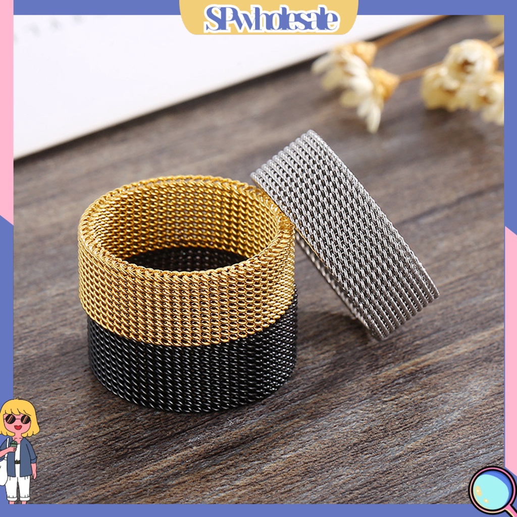 &lt;SPwholesale&gt; Nhẫn Đeo Ngón Tay Bằng Thép Không Gỉ Nhẹ Trang Trí Đơn Giản Màu Sắc Sống Động Không Dị Ứng Dễ Phối Đồ Trang Trí Unisex