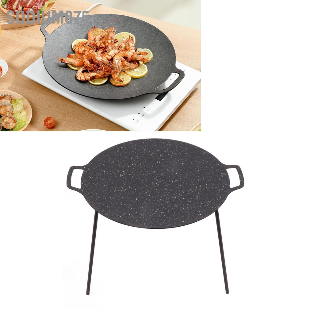 Sodium075 Vòng Vỉ Nướng BBQ Chảo Chống Dính 6 Lớp 2 Tay Cầm Đá Y Tế Thịt Tấm Chiều Cao 30CM Cho Bếp Lò