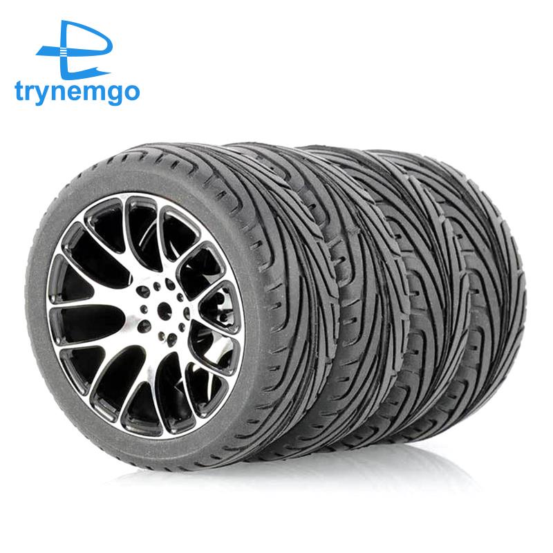 Set 4 Bánh Xe Cho Xe Hơi Điều Khiển Từ Xa Tỉ Lệ 1 / 10