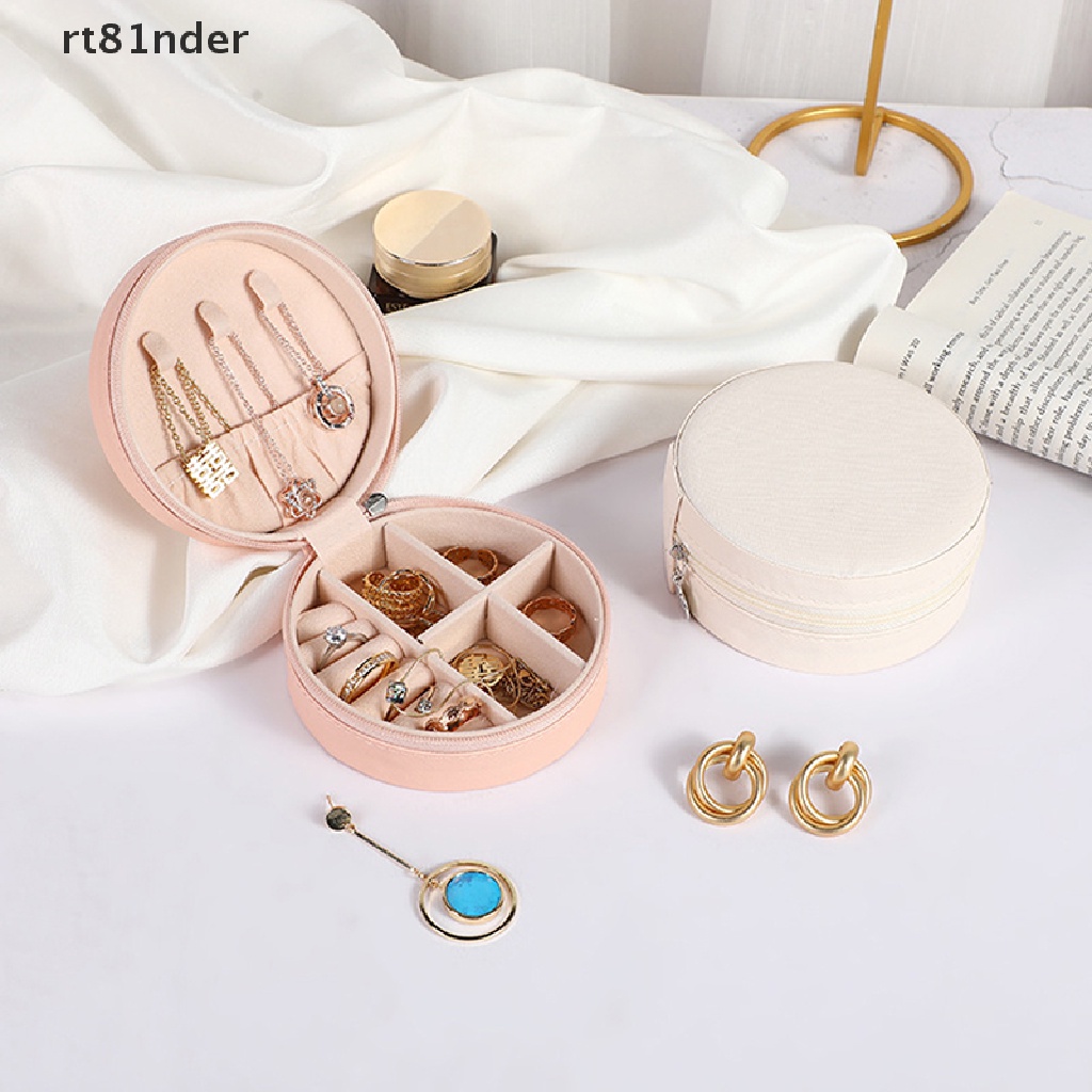 Rt 1 Hộp Đựng Trang Sức Hình Tròn Có Khóa Kéo Tiện Dụng