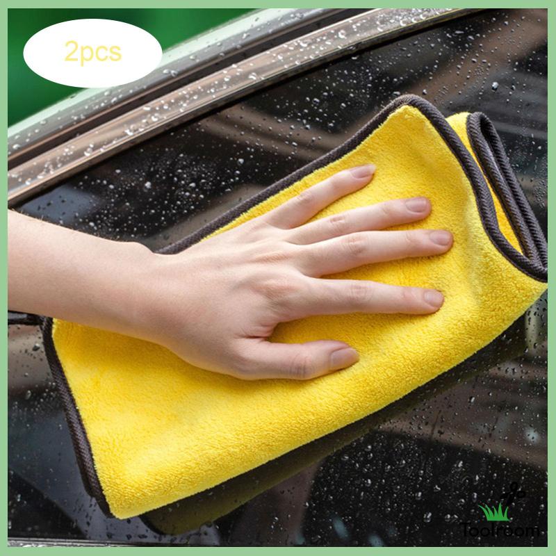 Set 2 Khăn Lau Xe Hơi Bằng Sợi Micro Tiện Dụng Cho Gia Đình