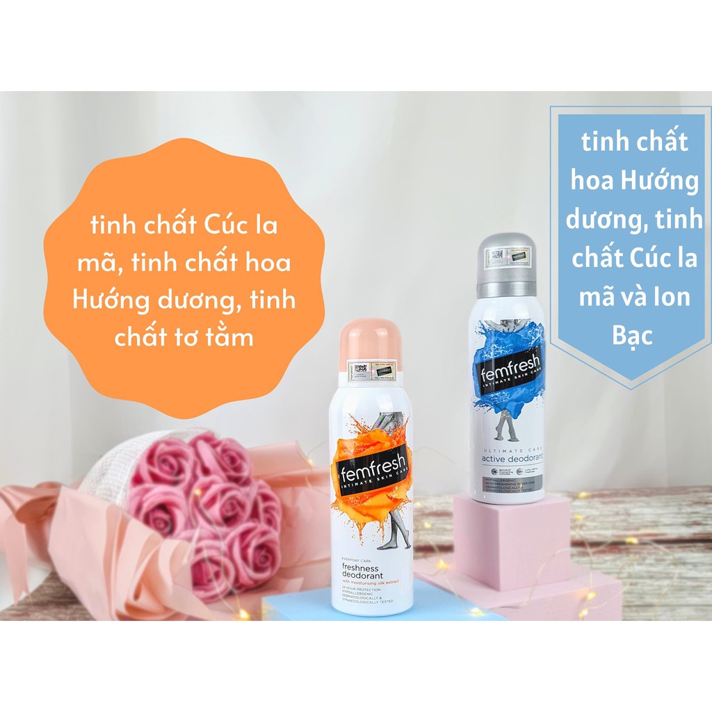 Xịt Thơm Mát Vùng Kín Femfresh Deodorant Spay 125ml (Cam)