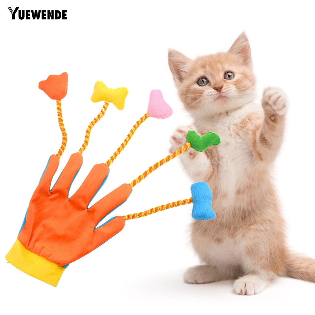 Găng Tay Bông Tua Rua Năm Ngón Chống Mài Mòn Đồ Chơi Cho Mèo