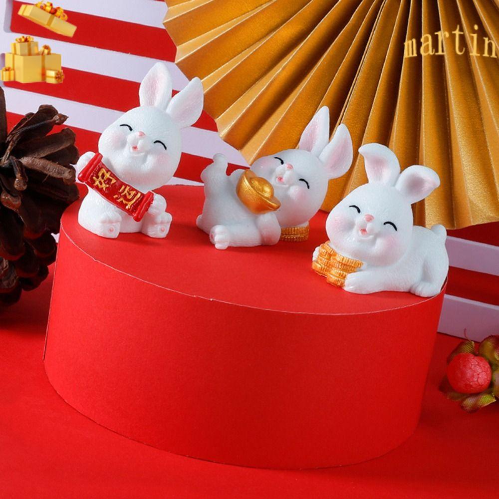 1 Mô Hình Thỏ Cung Hoàng Đạo Bằng Nhựa Resin Trang Trí Bánh Kem Mừng Năm Mới