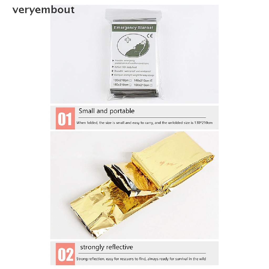 Chăn Sơ Cứu Cách Nhiệt Một Mặt Kích Thước 210 * 160 cm Tiện Dụng