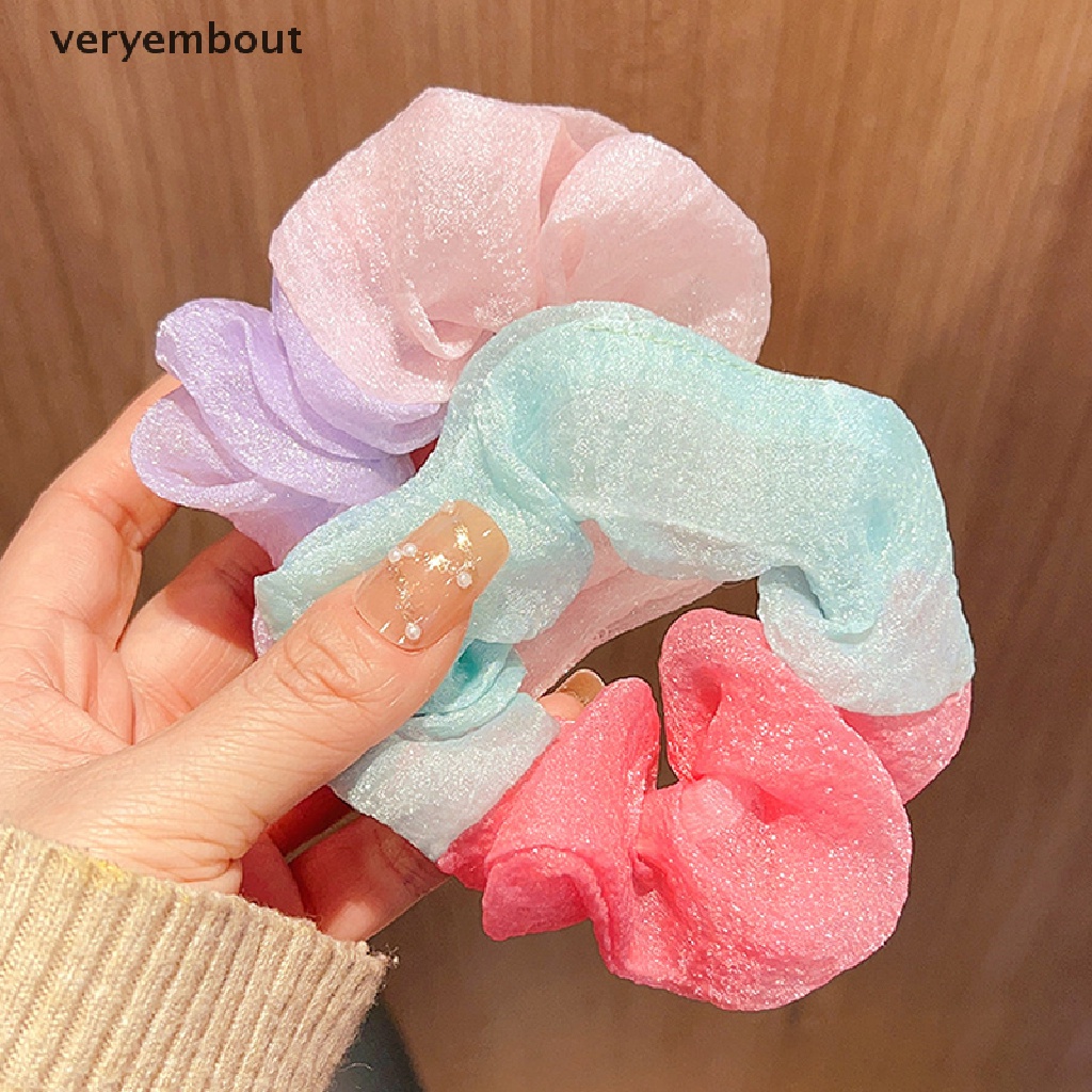 Dây Cột Tóc Hai Lớp Phô Mai Cỡ Lớn Cảm Giác Cao Thanh Lịch Đa Năng