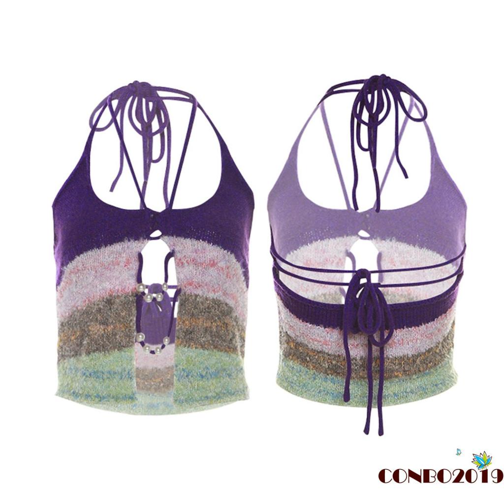 Áo Thun Sát Nách Hở Lưng Màu Sắc Thời Trang Dành Cho Nữ