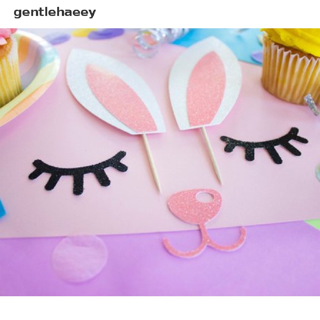 1 Set Que Cắm Trang Trí Bánh Kem Hình Tuần Lộc Tai Thỏ Dễ Thương
