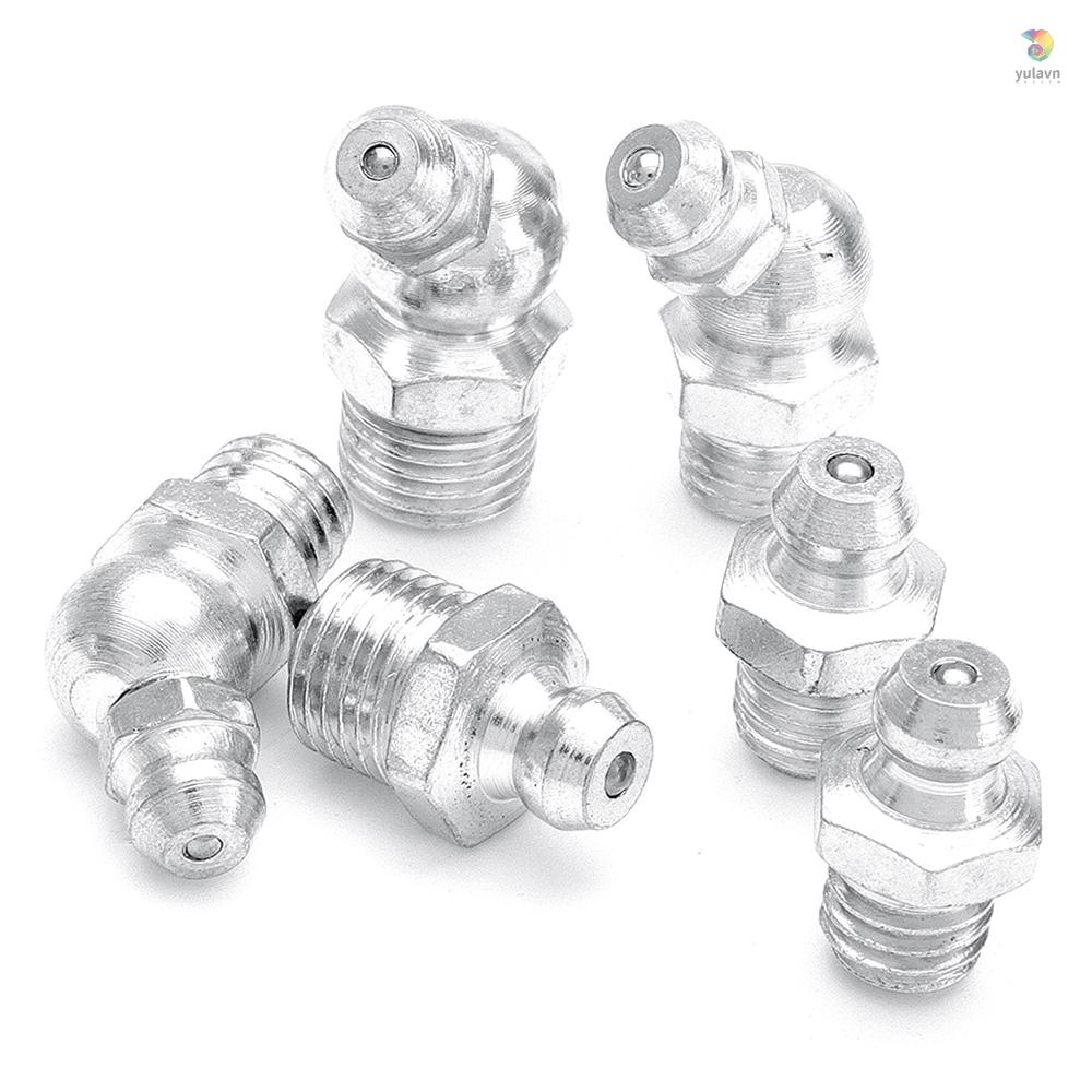 Set 130 Nút Bình Mỡ Thủy Lực Mạ Kẽm Cho Núm Vú BSP UNF M6 M8 M10 45°